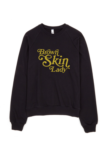 Bon Bon Vie Brown Skin Lady Sweatshirt Black